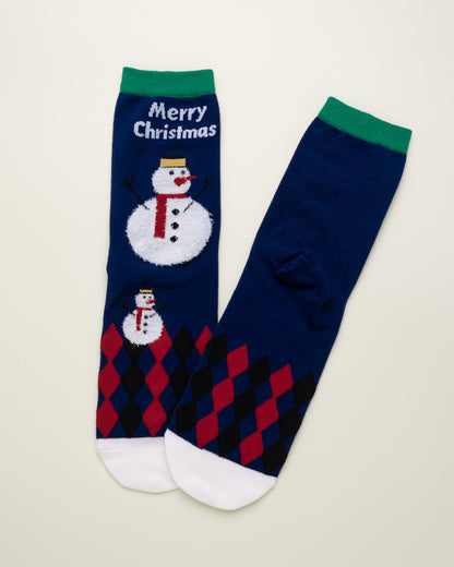 Snowman Christmas Socks – Women’s Crew Socks
