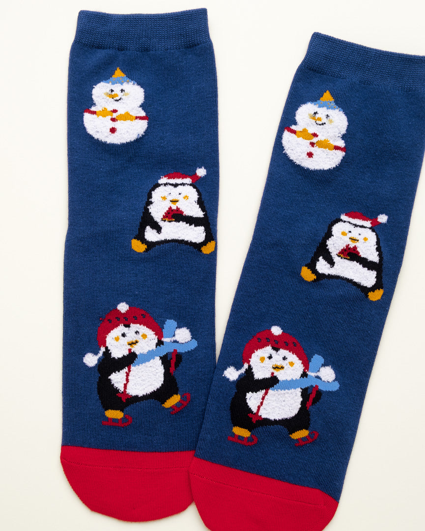 Christmas Penguin Socks – Women’s Crew Socks