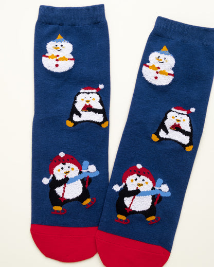 Christmas Penguin Socks – Women’s Crew Socks