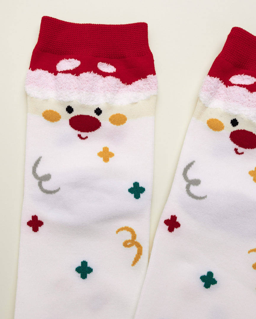 Santa Face Christmas Socks – Women’s Crew Socks