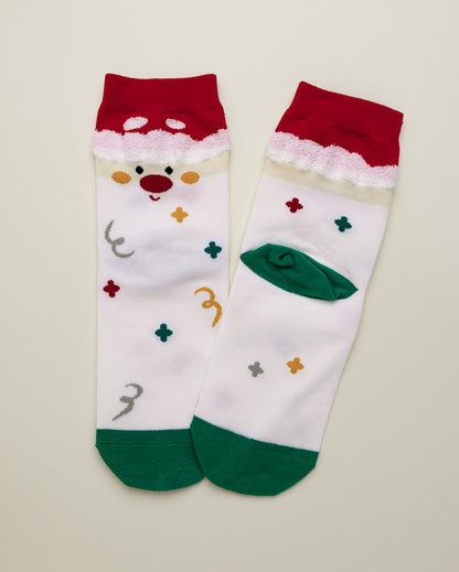 Santa Face Christmas Socks – Women’s Crew Socks