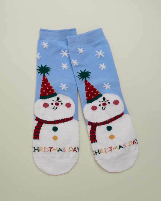 Snowman Christmas Day Socks – Women’s Crew Socks
