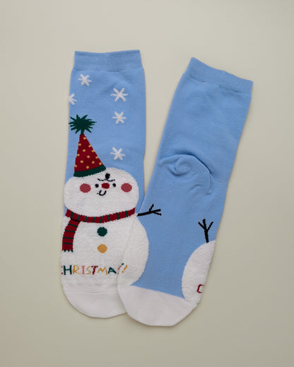Snowman Christmas Day Socks – Women’s Crew Socks