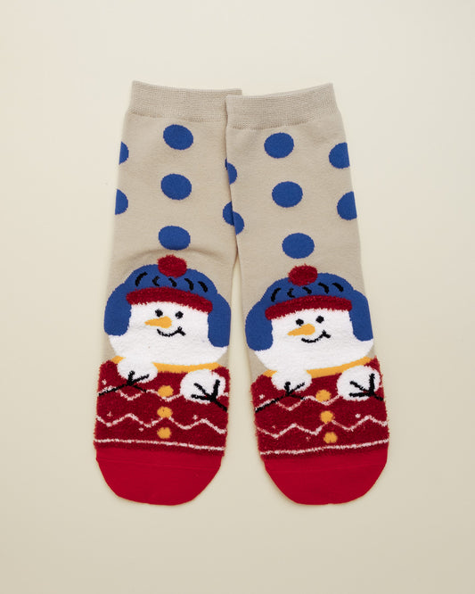 Blue Hat Snowman Socks – Women’s Crew Socks