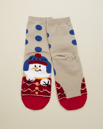 Blue Hat Snowman Socks – Women’s Crew Socks