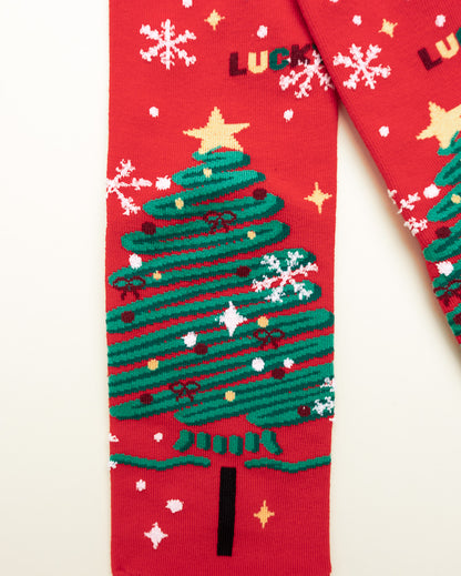 Lucky Christmas Tree Socks – Women’s Crew Socks