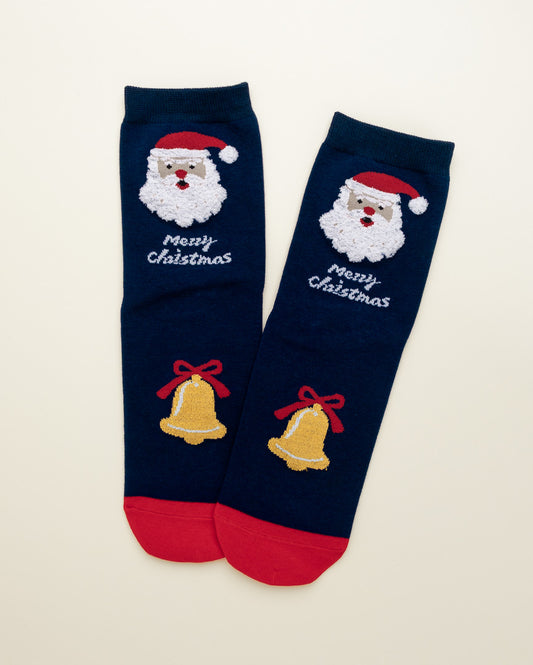 Santa Bells Christmas Socks – Women’s Crew Socks