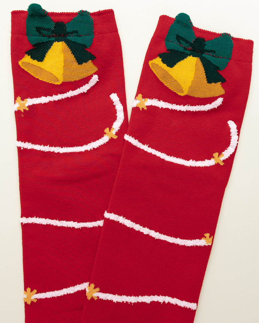 Jingle Bell Garland – Women’s Crew Socks