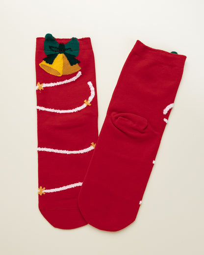 Jingle Bell Garland – Women’s Crew Socks