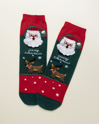 Santa & Reindeer Cheer – Women’s Crew Socks