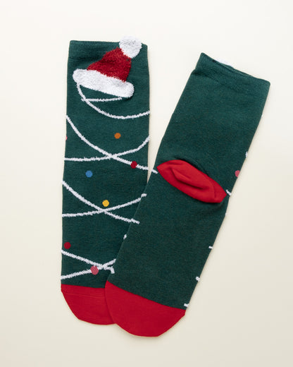 Santa Hat Lights – Women’s Crew Socks