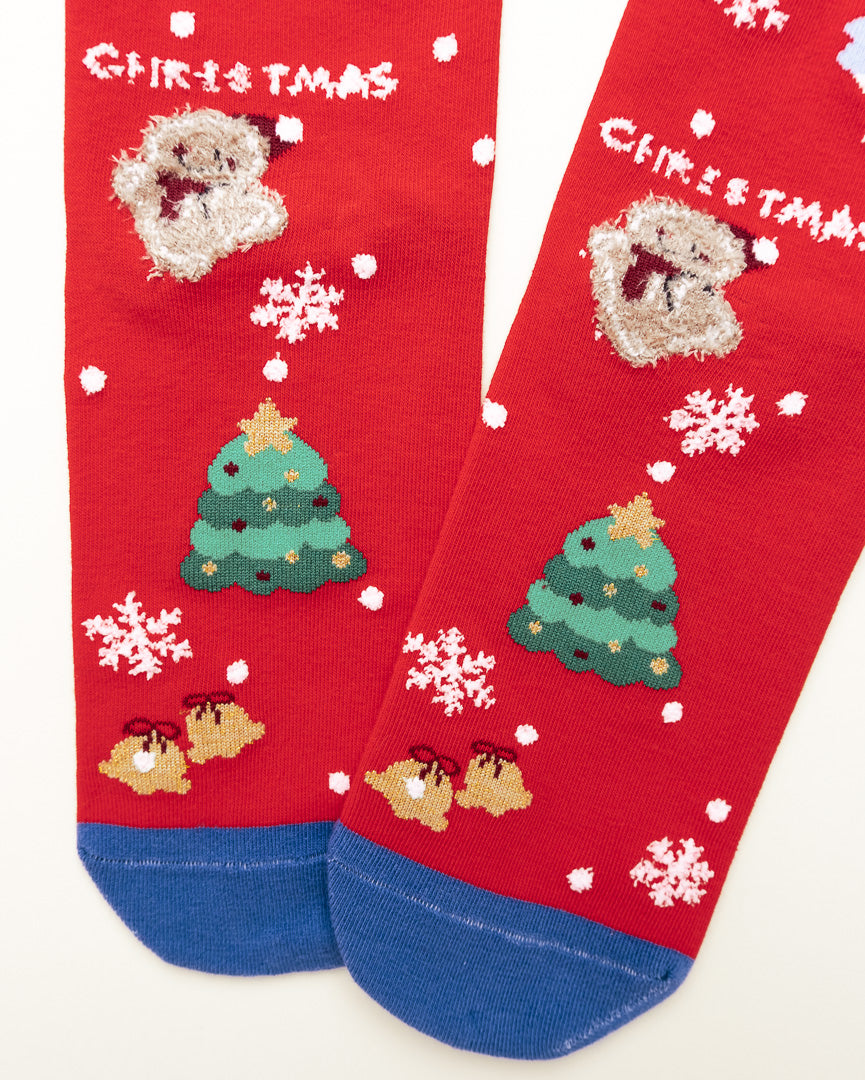Snowy Christmas Joy – Women’s Crew Socks