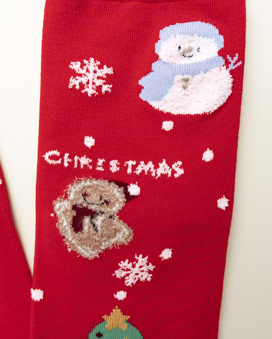 Snowy Christmas Joy – Women’s Crew Socks