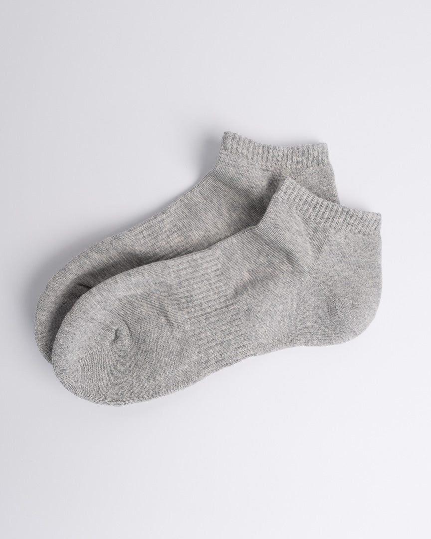grey cotton ankle sock displayed on white background