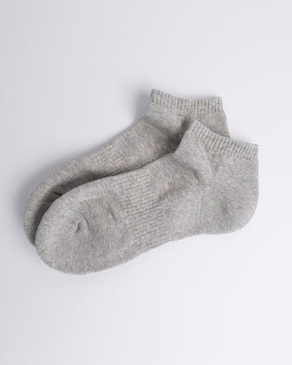 grey cotton ankle sock displayed on white background
