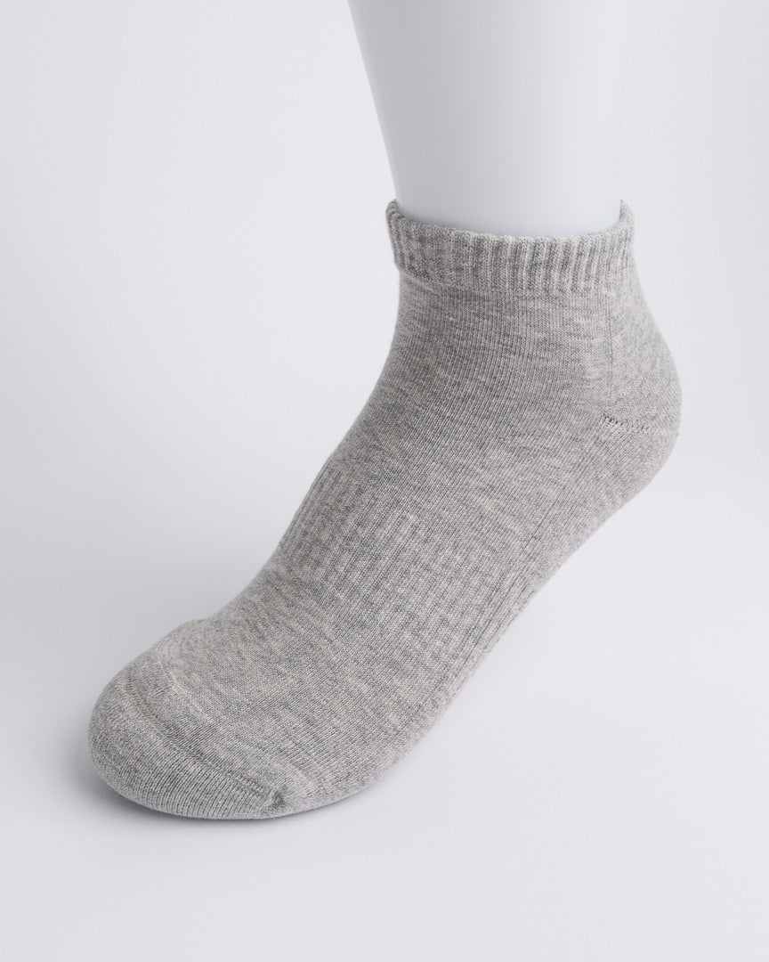 Gray ankle sock on a white background