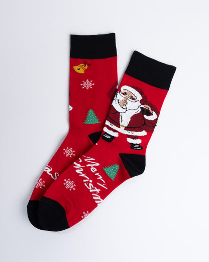 Festive Santa Christmas Crew Socks – Unisex