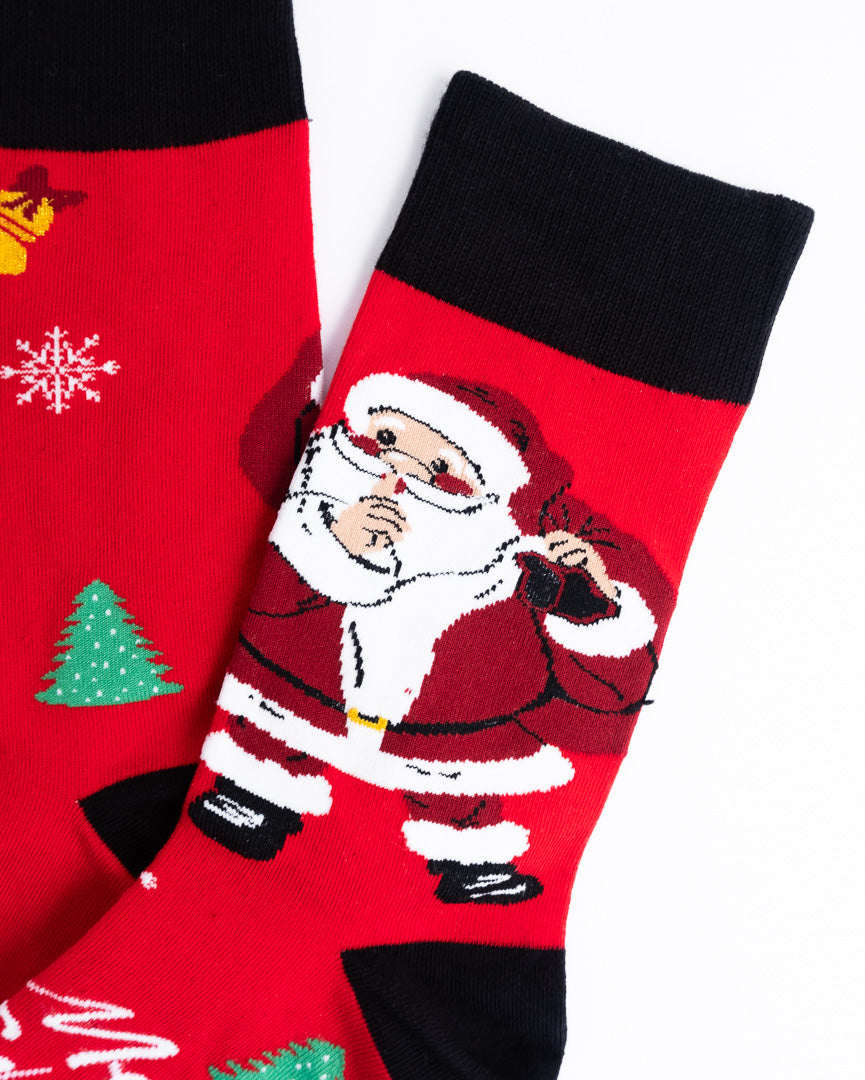 Festive Santa Christmas Crew Socks – Unisex