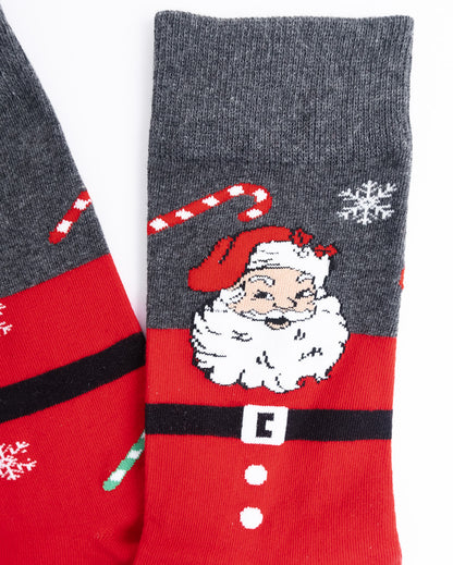 Santa Suit Candy Cane Crew Socks – Unisex