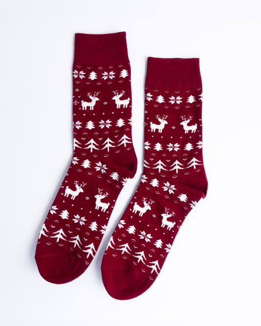 Reindeer Christmas Crew Socks – Unisex