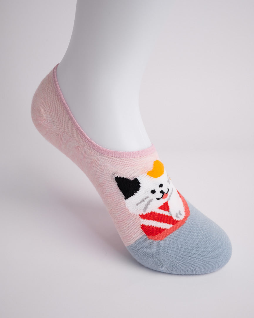 Cute Cat Women’s No Show Socks – No-Slip Invisible Low Cut Socks