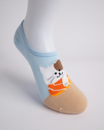 Cute Cat Women’s No Show Socks – No-Slip Invisible Low Cut Socks