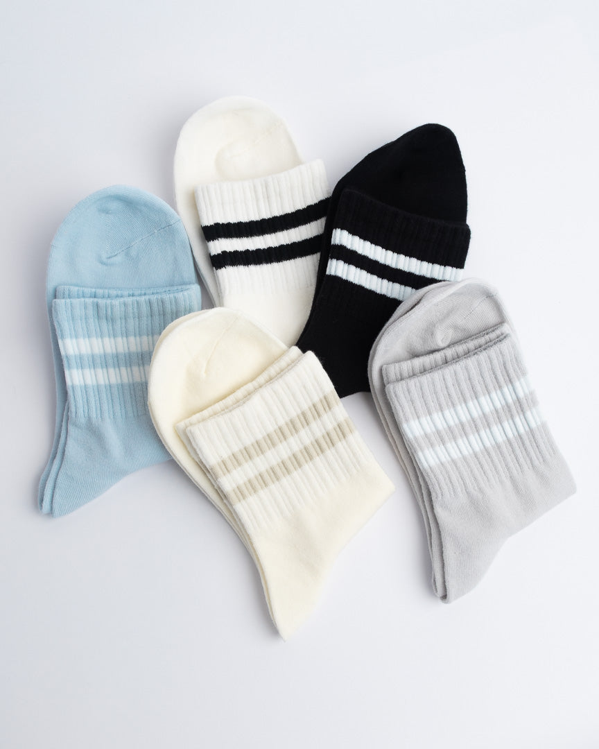 Classic Stripe Everyday Socks – Women’s Cotton Quarter Socks