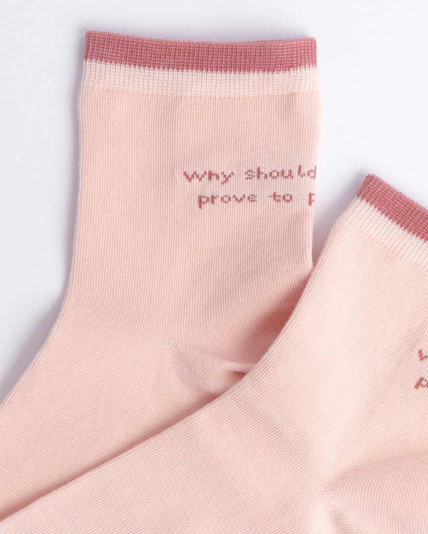 Soft Pink Message Cotton Quarter Socks – Women’s Everyday Socks