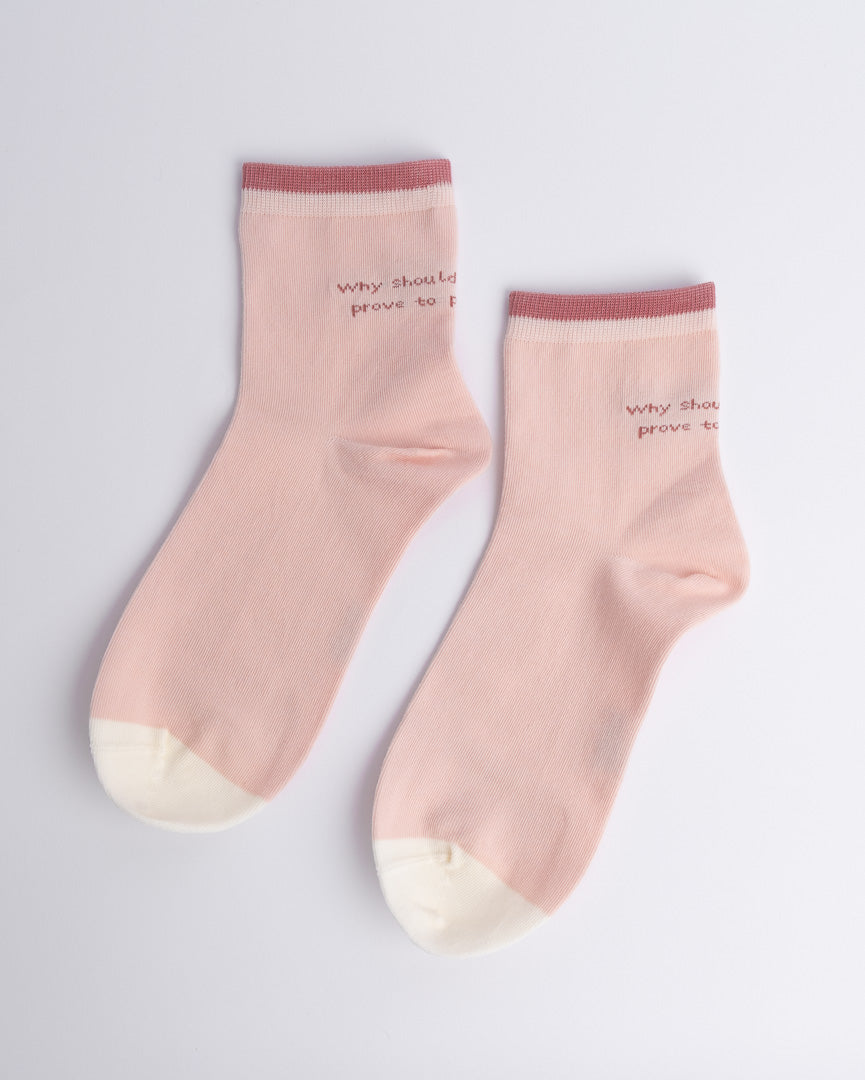 Soft Pink Message Cotton Quarter Socks – Women’s Everyday Socks