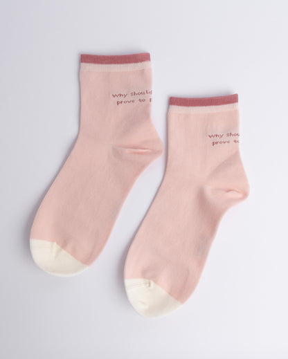 Soft Pink Message Cotton Quarter Socks – Women’s Everyday Socks