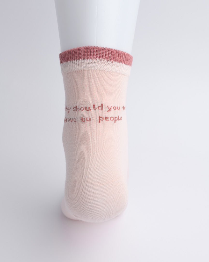 Soft Pink Message Cotton Quarter Socks – Women’s Everyday Socks