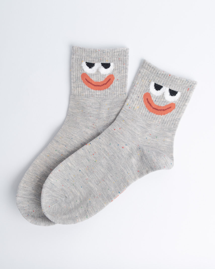 Funny Face Cotton Quarter Socks – Women’s Everyday Socks
