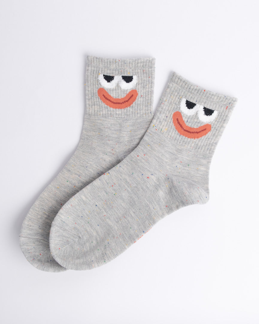 Funny Face Cotton Quarter Socks – Women’s Everyday Socks