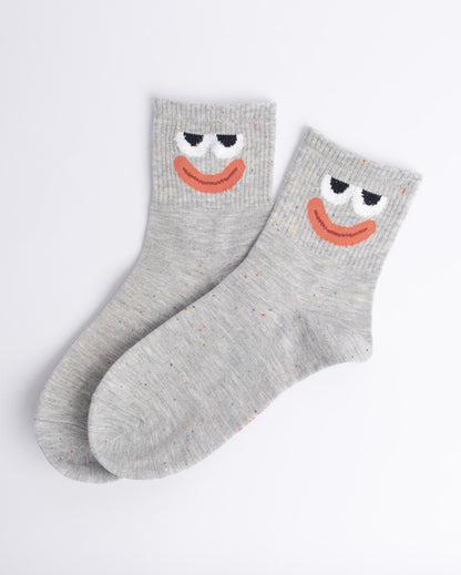 Funny Face Cotton Quarter Socks – Women’s Everyday Socks