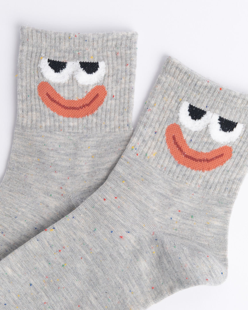 Funny Face Cotton Quarter Socks – Women’s Everyday Socks