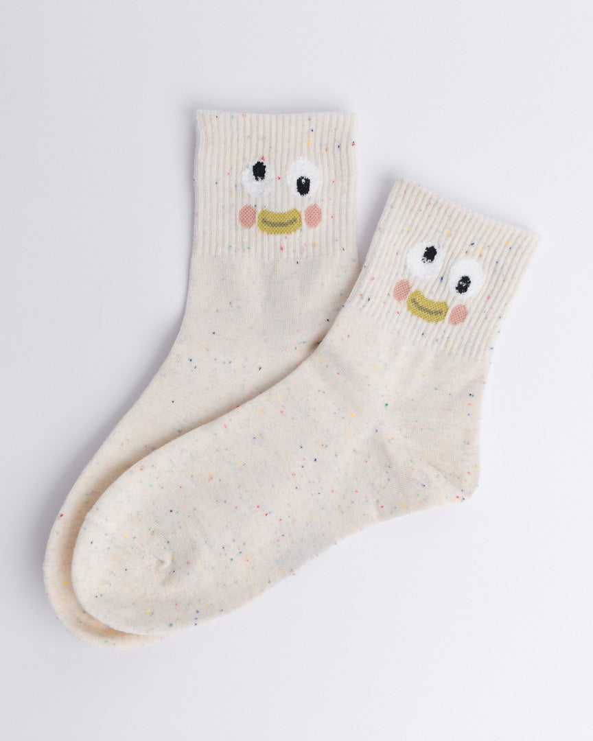 Funny Face Cotton Quarter Socks – Women’s Everyday Socks