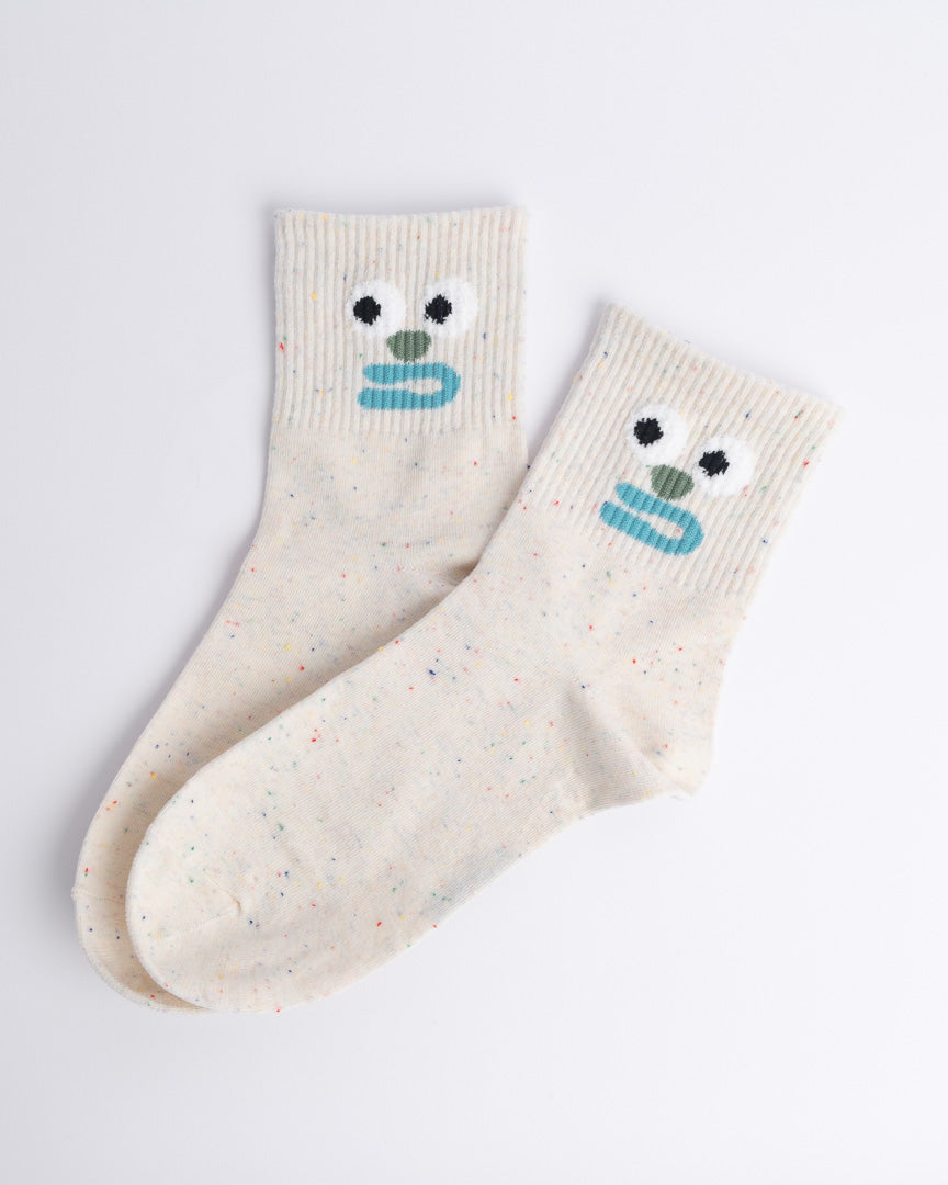 Funny Face Cotton Quarter Socks – Women’s Everyday Socks