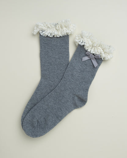 Lace Ruffle Crew Socks – Women’s Cotton Socks
