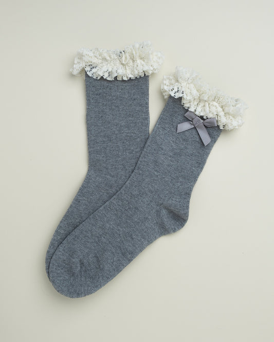 Lace Ruffle Crew Socks – Women’s Cotton Socks