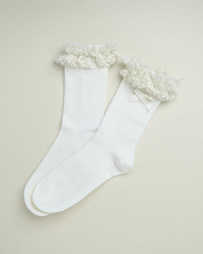 Lace Ruffle Crew Socks – Women’s Cotton Socks