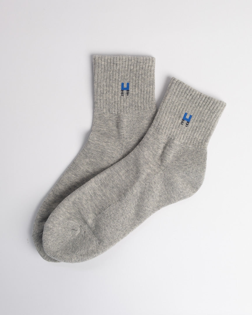 Men’s cotton terry crew socks grey sweat-absorbing breathable comfortable socks