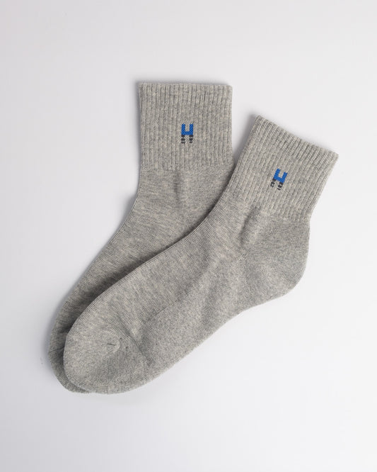 Men’s cotton terry crew socks grey sweat-absorbing breathable comfortable socks