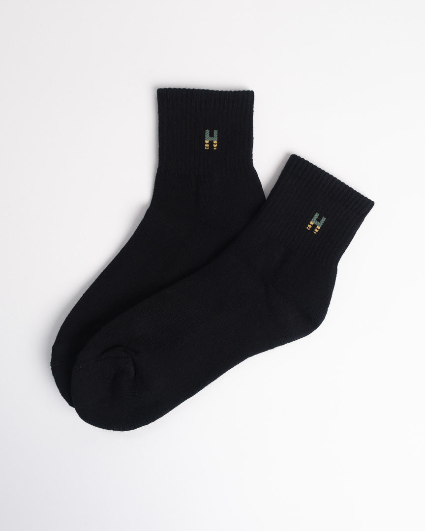 Men’s navy cotton crew socks sweat-absorbing comfortable no slip socks