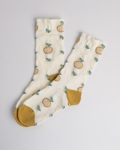 Women’s cotton socks with fruit pattern breathable casual crew socks