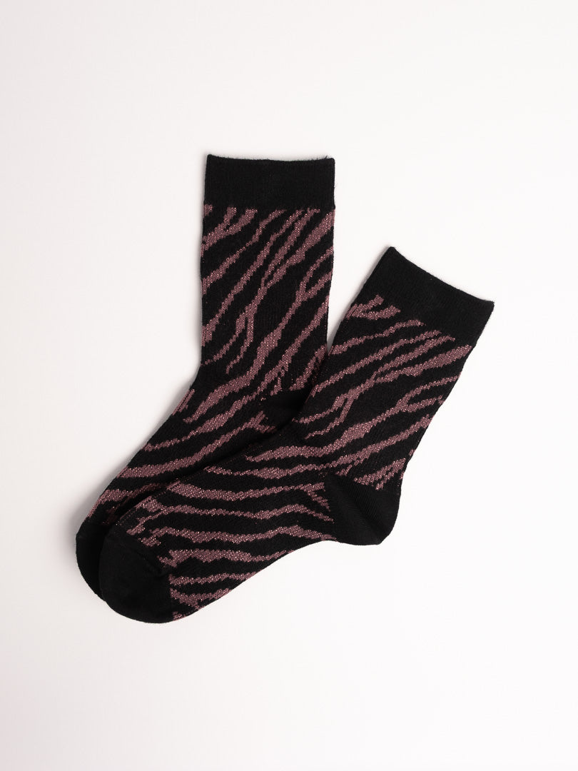 Women’s Merino Wool Blend Crew Socks – Zebra Stripe Soft Warm Everyday Socks