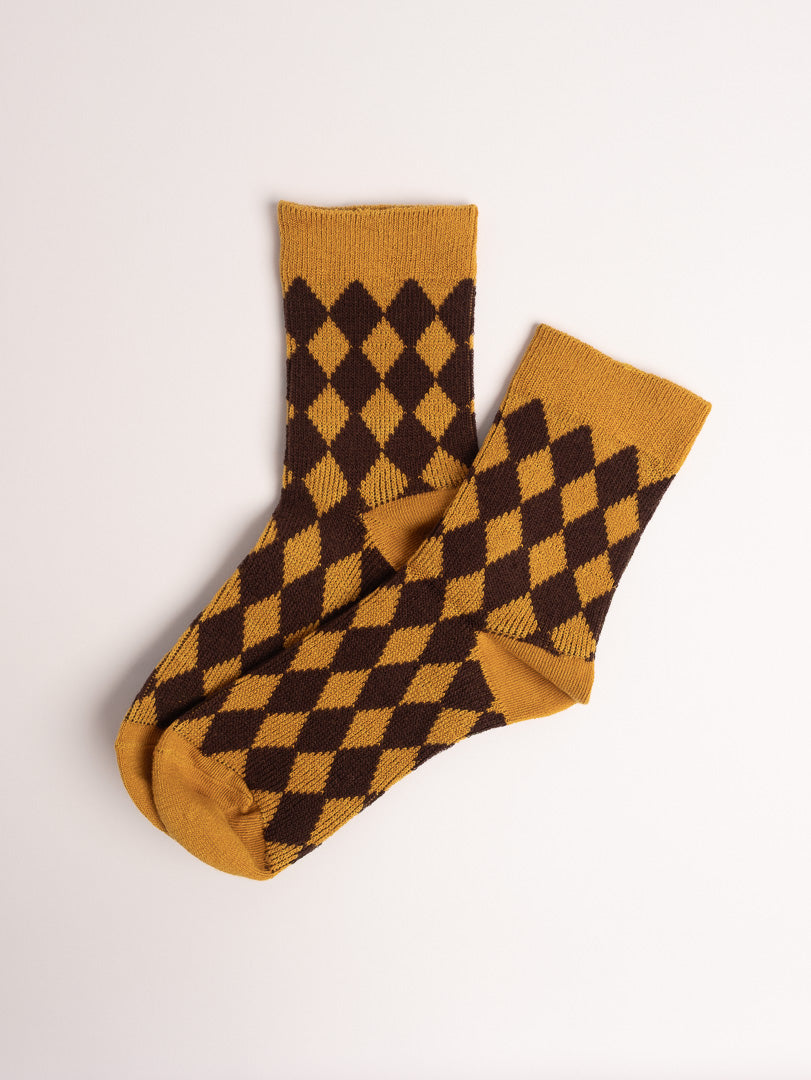 Women’s Argyle Premium Long-Staple Cotton Crew Socks