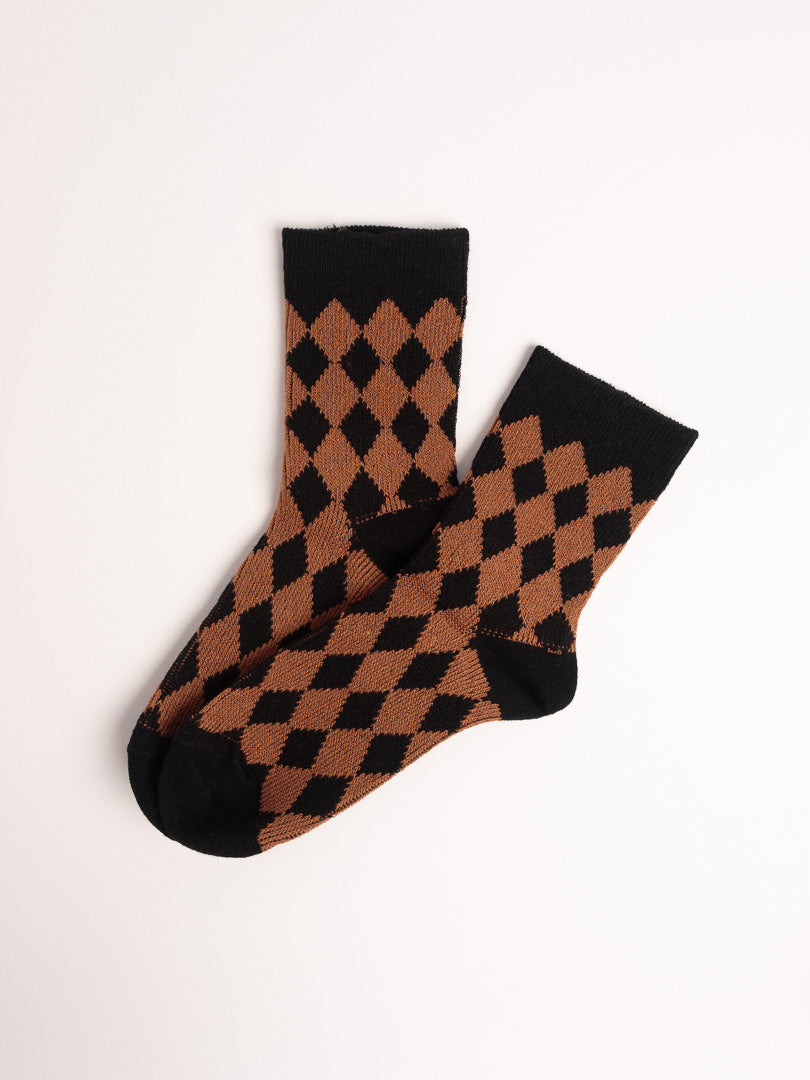 Women’s Argyle Premium Long-Staple Cotton Crew Socks