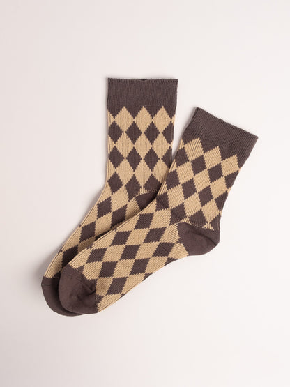 Women’s Argyle Premium Long-Staple Cotton Crew Socks