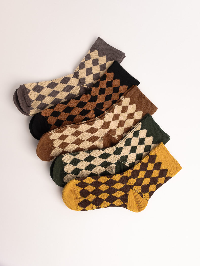 Women’s Argyle Premium Long-Staple Cotton Crew Socks