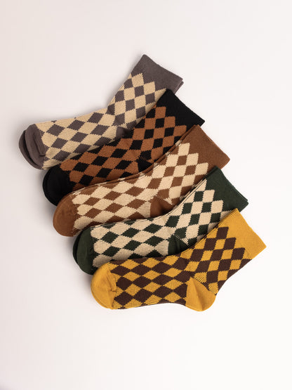 Women’s Argyle Premium Long-Staple Cotton Crew Socks